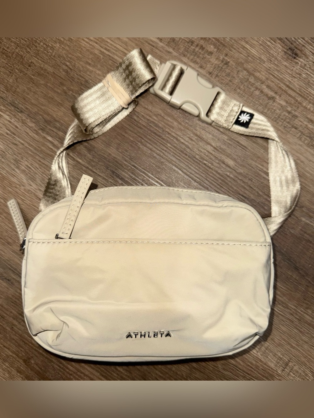 ATHLETA Cream Crossbody Belt Bag.